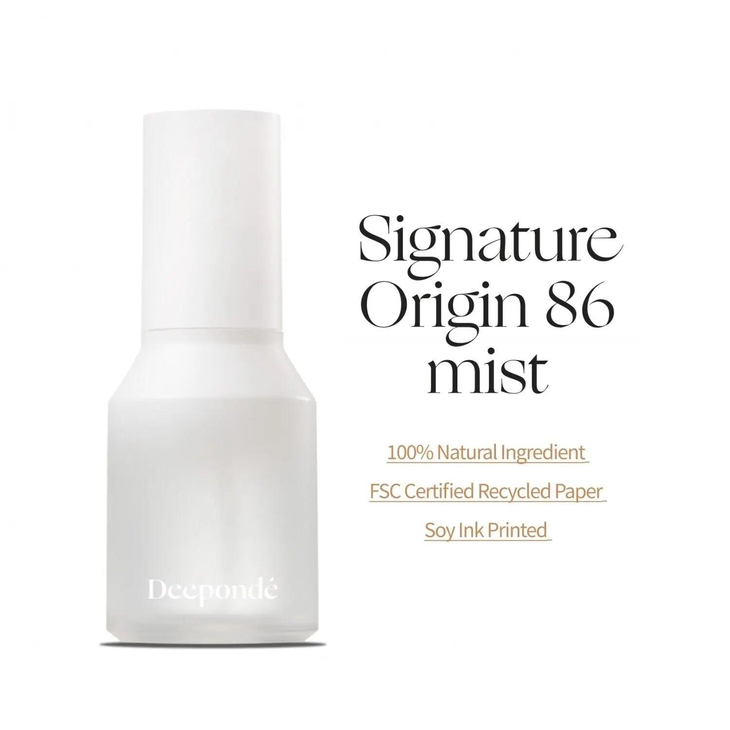 Deeponde Signature Origin 86 Hydration Toner Mist 50mL Deeponde