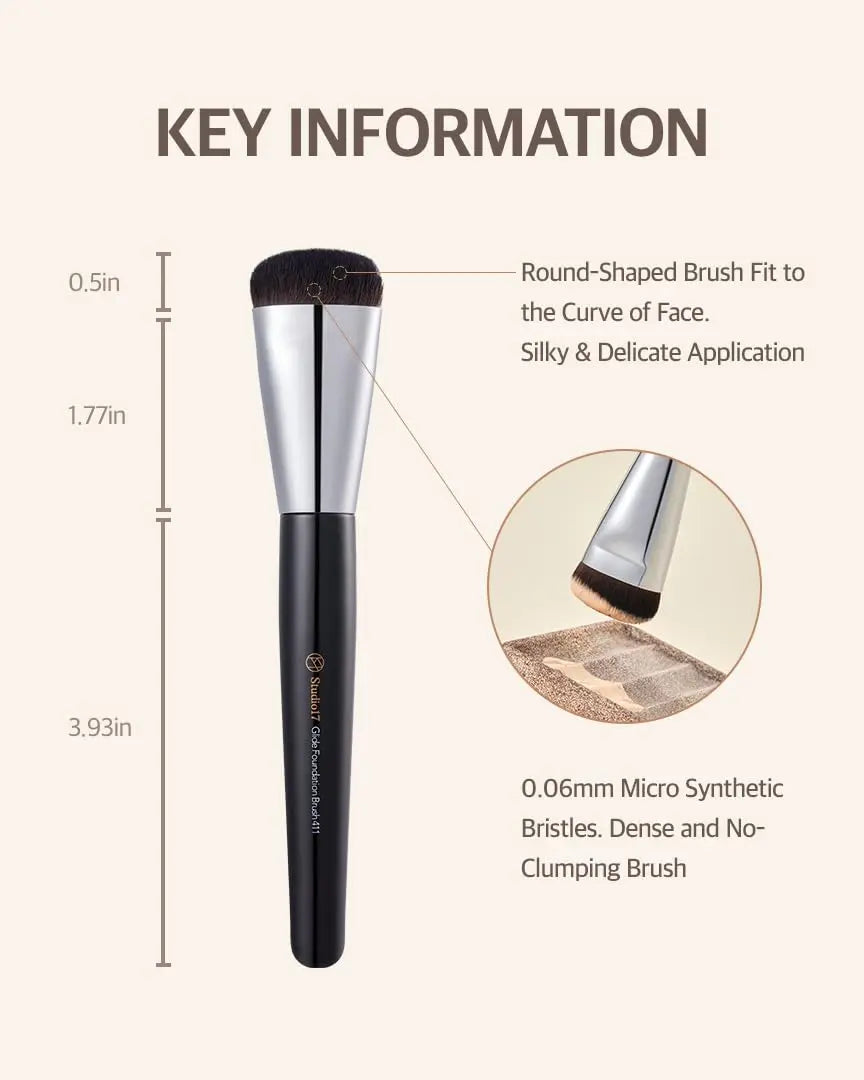 Flat Foundation Brush for Liquid Makeup STUDIO 17