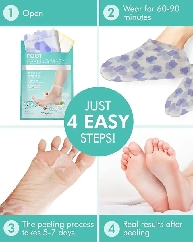 Foot Peeling Mask- Exfoliating AHA BHA PHA Foot Care DERMAL