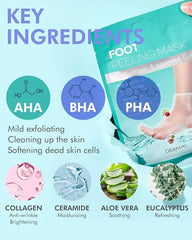 Foot Peeling Mask- Exfoliating AHA BHA PHA Foot Care DERMAL