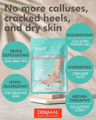 Foot Peeling Mask- Exfoliating AHA BHA PHA Foot Care DERMAL