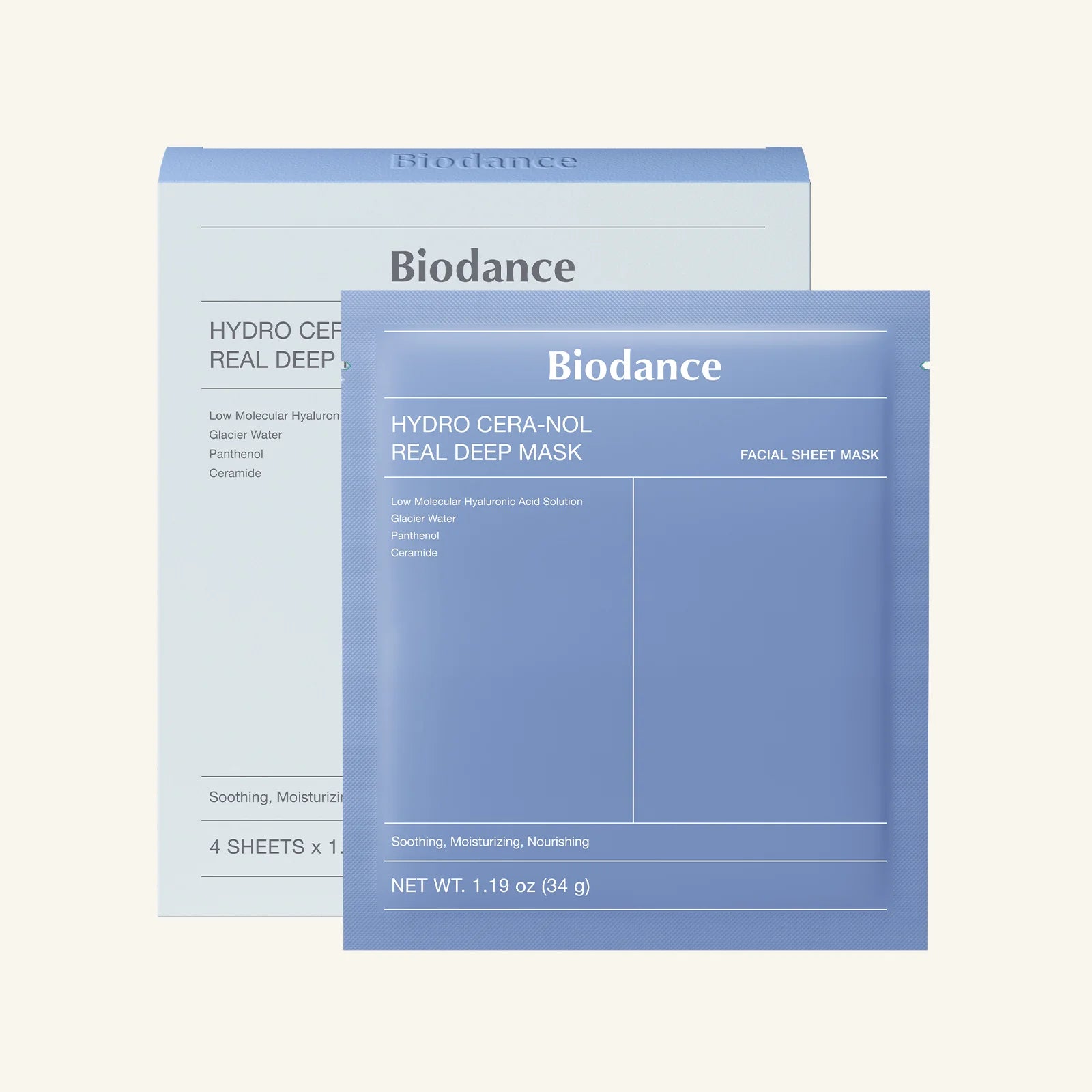 Hydro Cera-Nol Real Deep Mask 4pcs BIODANCE