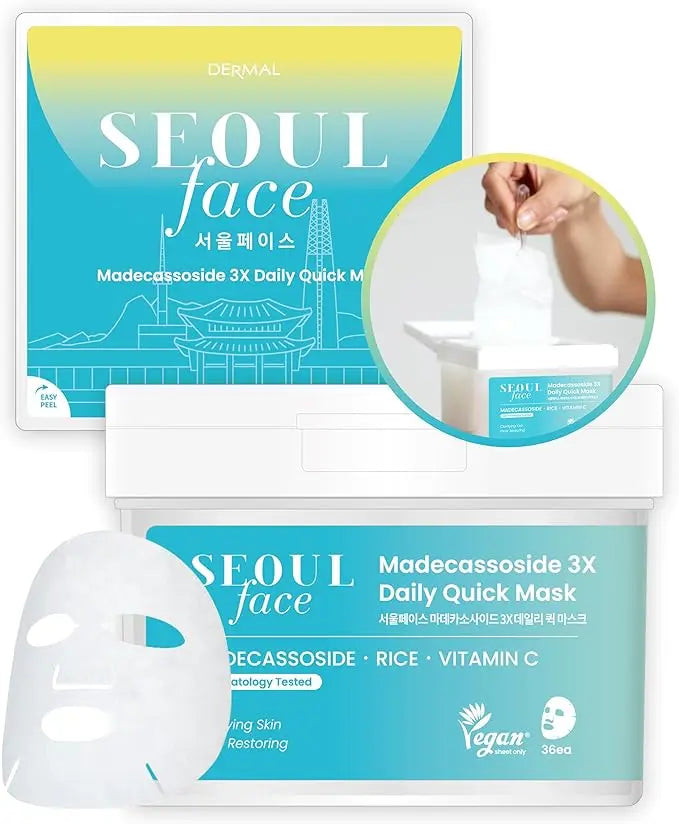VEGAN SEOUL Face Madecassoside 3X Daily Quick Mask 36stk DERMAL