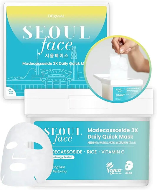 VEGAN SEOUL Face Madecassoside 3X Daily Quick Mask 36stk DERMAL