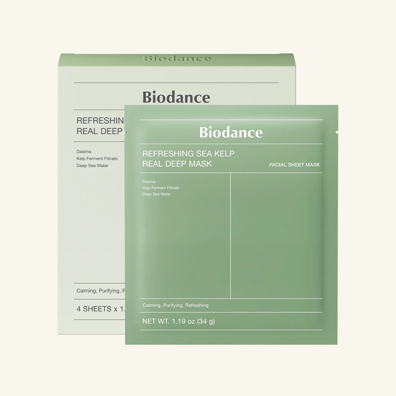 Refreshing Sea Kelp Real Deep Mask 4pcs BIODANCE