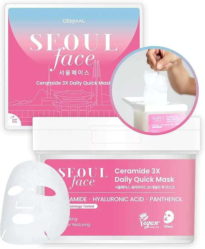 VEGAN SEOUL Face Ceramide 3X Daily Quick Mask 36stk DERMAL