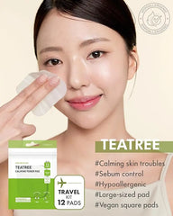 Teatree Calming Toner Pad -Travel Kit 12 Pads DERMAL