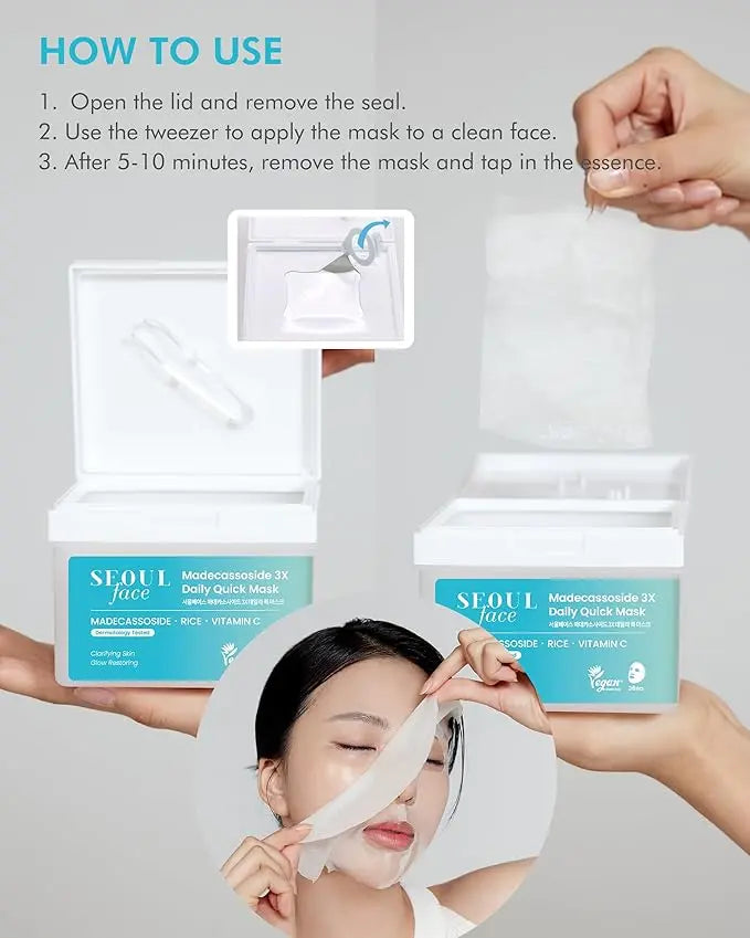 VEGAN SEOUL Face Madecassoside 3X Daily Quick Mask 36stk DERMAL