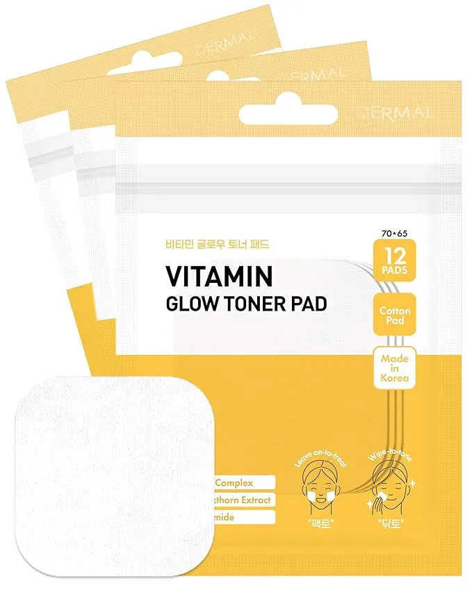 Vitamin Glow Toner Pad -Travel Kit 12 Pads DERMAL