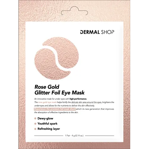 Rose Gold Glitter Foil Eye Mask DERMAL