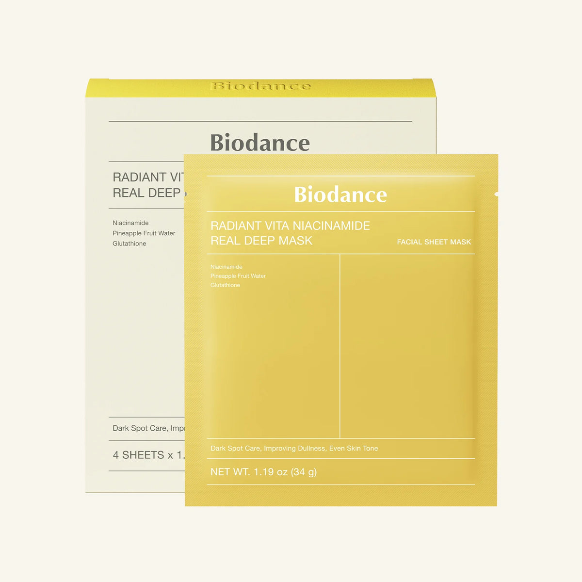 Radiant Vita Niacinamide Real Deep Mask 4pcs BIODANCE