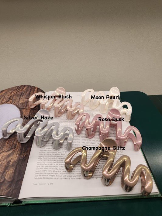 Shimmer Wave Hair Clip 13cm -5 colors